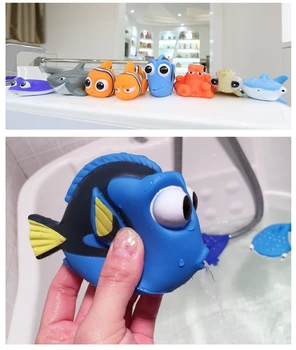Детска баня Играчки за душата В търсене на риба Dori Гаф Пръски Вода Сжимающие Играчки Гумени Играчки за баня Животни Акула Играчка за вана за деца