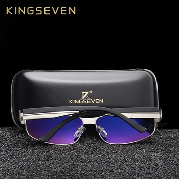 KINGSEVEN БРЕНДОВЫЙ ДИЗАЙН Мъжки Слънчеви очила Поляризирани Слънчеви Очила с Огледални Лещи Класически Реколта Мъжки Нюанси Oculos de sol UV400 N7359