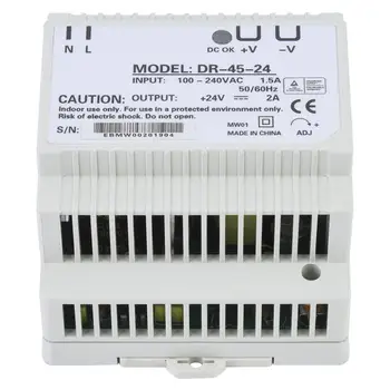 DR-45-24 45 W 24 С Един Изход Към DIN релса Източник на Захранване ac/dc Импулсен Източник на Захранване LED Трансформатор Осветление захранващ Адаптер