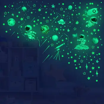 1 компл. Светещи 3D Звезди Луната Точка Стикери за стена Светят в тъмното Детска стая, Спалня Таван Звезди Светят в тъмното дропшиппинг