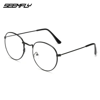 Очила за четене Seemfly в кръгла метална рамка Реколта Мъжки Дамски Очила за старческо Унисекс слънчеви Очила, Оптични Очила Мъжки слънчеви Очила