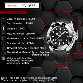 2021 Нов Дизайн на PAGANI Най-добрата Марка За мъже Автоматични Механични часовници Сапфир Луксозни Гумени Водоустойчив часовник Relogio Masculino