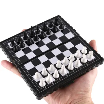 1 комплект Мини-Шах Сгъваема Пластмасова Магнитна Шахматна дъска Игра Преносима Детска играчка Гореща Разпродажба Дропшиппинг