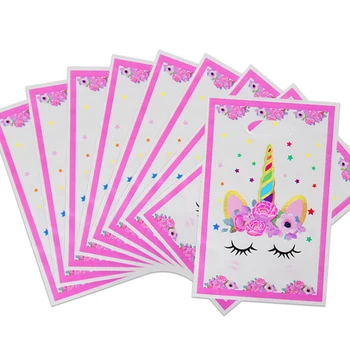 Нови 20 бр. Еднорог Пластмасови Подаръчни пакети с Бонбони Фламинго за Еднократна употреба Чанти за рожден Ден Сувенири за деца Тематичен подарък Сватбена украса