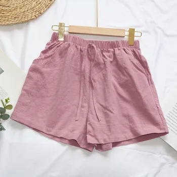 2019 лятото нов стил памук и лен свободни ежедневни панталони с изискан модерен дамски къси панталони
