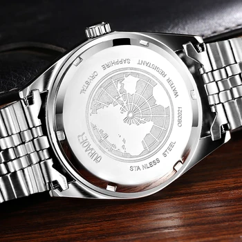 2021 OUBAOER Мъжки часовник Кварцов Ежедневни часовници за мъже Луксозни ръчни часовници за Мъже Сини Модни Дата Циферблат Водоустойчив Бизнес часовници