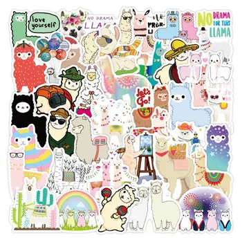 Красиви Етикети от Лама Алпака за Наем на Кола Kawai Карикатура Овца, Камила Животни Стикери за деца Декоративни Стикери за Scrapbooking