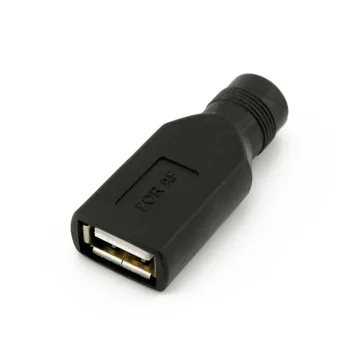 USB конектор Женски до 5,5 мм x 2,1 мм Женски Конвертор Захранване dc Адаптер Конектор за зарядно устройство HJ55