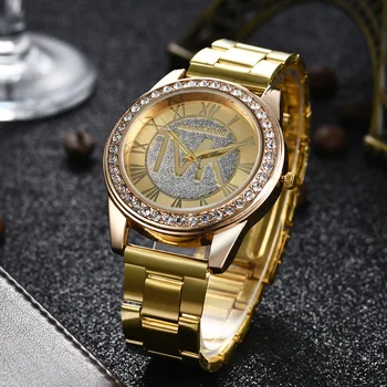 Модерен дамски часовник Нова Марка TVK Луксозни Дамски Ръчни Часовници Розово Злато от Неръждаема Стомана, Планински Кристал, Часовници Гореща Точка Доставка