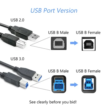 USB 3.0 Тип A За Мъжки Тип B Мъж Кабел за Синхронизация на Данни Кабел за Принтер 0.3/0.5/1/1.8/3/5 м за HP IOGEAR Lexmark, Samsung CyberPower