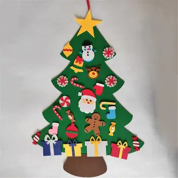 Направи си САМ Филцови Коледна Елха Весела Коледна Украса Подвесная Изкуствена Коледна Елха Календар Дядо Коледа Навидад Коледен подарък за деца