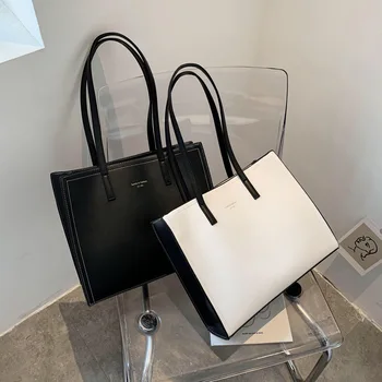 Чанти с горната дръжка от изкуствена кожа с голям капацитет за жени, Луксозни Дизайнерски Дамски чанти за пазаруване, Висококачествена чанта на рамото, чанта