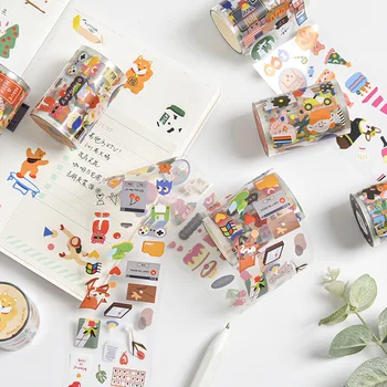 PVC лента карикатура сладък ръчно изработени сметка фото албум дневник за направи си САМ украса на етикети детски играчки, подаръци