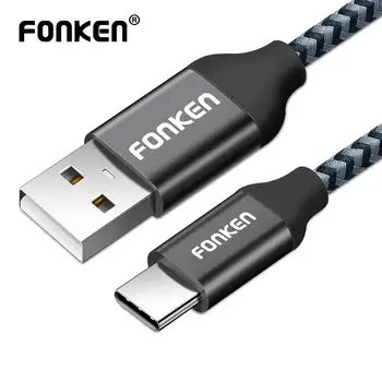 FONKEN 3 m 2 m 1 M Тип C USB Кабел, Бързо Зареждане на USB C за Телефон, кабел за зареждане Кабел Бързо Зарядно Устройство Tipo C Android Мобилен Usbc Тел За Пренос на Данни