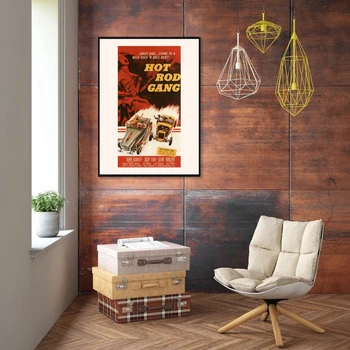 БАНДАТА на ХОТ-РОД - Плакат на Ретро - Филм - Висококачествено Възпроизвеждане, Китчевое Ретро-Изкуство, Ретро Постер За печат Филми