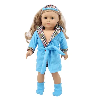 Облекло за кукли Синя Серия Пола,Обувки,Аксесоари за куфари, Подходящи за 18-инчовата Американската Кукла и 43 см Играчките за новородени момичета,Подарък поколение