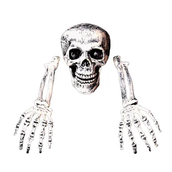 Скелет Костите Разчита на Новаторски Ужасяващи Декорации за Хелоуин Парти с човешки Череп