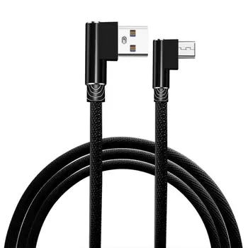 1 М 2 М 3 М кабел за зареждане Микрокабель USB куплунга, а Под Ъгъл 90 Градуса Микро Конектор Линия Зареждане на Android За Xiaomi Huawei Dropship TXTB1