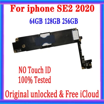 Оригинален отключена за iphone SE2 2020 4,7-инчов дънна платка с 64 GB/128 Г/256 Пълни с чипове и безплатен логическа такса icloud, с/без Touch ID