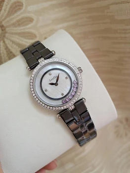 Луксозни дамски часовници Керамични Материали, Закопчалката-пеперуда Подвижна Цвят Диамант Кварцов Часовник Диаметър на циферблата 32 мм.