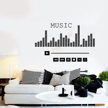 Нов Дизайн на музика любовник Стикер Музикален Плеър с Еквалайзер Къща Декор Стикер На Прозореца на Спалнята Подвижни Винилови Стикери За стена YY11