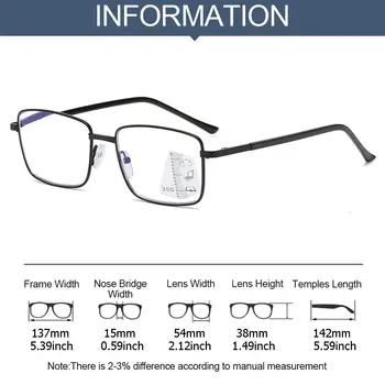 Метални Прогресивни Очила За Четене Срещу Синя Светлина Очила За Четене Очила за старческо Компютърни очила Очила За Диоптрийного точка