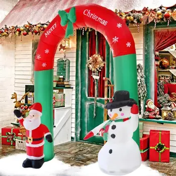 2.4 м Надуваема арка Дядо Коледа, Снежен човек, Коледни Украси на открито Коледна коледна парти Домашен магазин Украса на Двора на градината