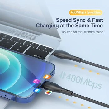 Бързо зарядно устройство KUULAA USB C до кабела Lightning за iPhone 13 12 11 Pro Max X 8 7 6 Plus PD 27 W 18 W Кабел за трансфер на данни за Macbook iPad USBC