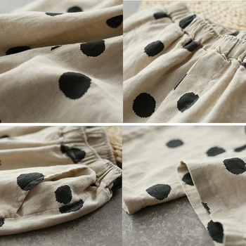 Комплекти от 2 теми Дамски памучни ризи и панталони Плюс Размера на годишната Реколта Ежедневни тениска с къс ръкав Дамски зреещи