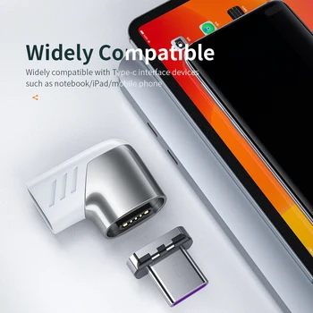 100 W C Usb За Адаптер на магнитния Кабел Тип с Бързо Зареждане на Usb Тип C Магнит Правоъгълен Датчик За Mackbook Pro Huawei iPhone