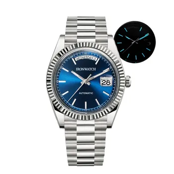 Железни часовници Мъжките Механични Часовници на Най-добрата Марка на Луксозни Автоматични Часовници за Мъже ДАТА е ПРОСТО Бизнес 6330 Неръждаема Стомана 10 Бара BGW9 Светещи