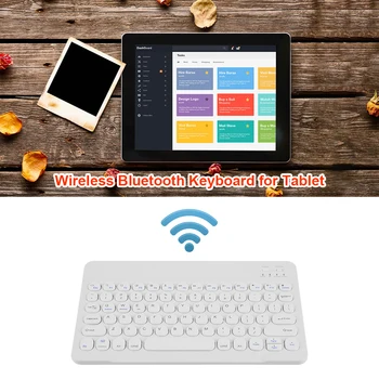 Клавиатура за няколко Устройства С кръгли бутони Тънка Безжична Клавиатура за iOS и Android Телефон Tablet PC Безжична Клавиатура