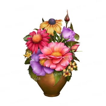 Три Ratels QCF98 Изискан стил кънтри е красива цвете кошница спалня класическа ностальгическая цвете стикер