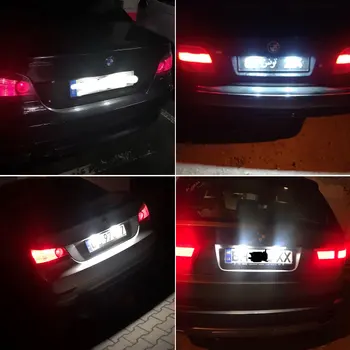 2 бр. за BMW E39 E60 Лампа за Осветление регистрационен номер 6000 До Бяло, Без грешки Led табела за BMW E90 E91 E92 E61 E70 E71