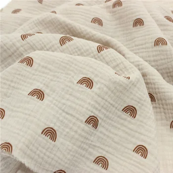 Дишаща двупластова памук плат креп принт памук креп кърпа за 