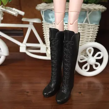 1 Чифт куклено обувки Модерен дамски куклени обувки, Подходящи за краката с Дължина 2 см Аксесоари за кукли Пластмасова кукла Многослойни ботуши с дълги коленете