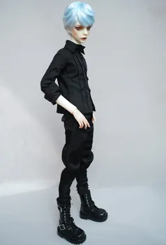 Облекло за кукли BJD подходящ за 1/3 от 1/4 от размера на MSD DD панталони мъжки стил черни панталони за кукли и аксесоари за кукли