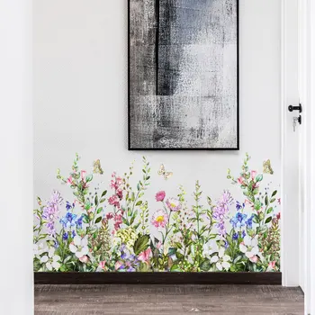 Самозалепващи се стикери за стени, за творчески циркулация на растения и цветя на Фона на декорация на стените на хола стикер за стена