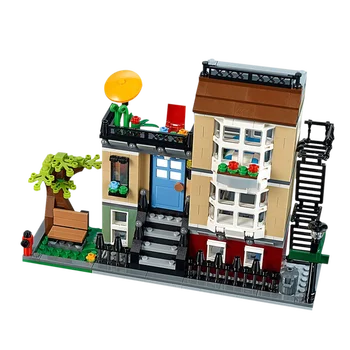 MOC 31065-1 Парк стрийт, градска Къща от градивните елементи на Улица Вид серия Изграждане на Вила Модел за Сглобяване, детски Подарък Образователни Играчки