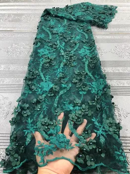 Висококачествена бродирани марлевая плат 3d цветен дизайн мъниста френски дантели сватбена рокля за парти шевни дантела красива тюлевые дантела