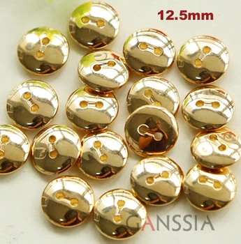 30 бр./лот Размер:12,5 мм златен цвят кръгли копчета за търговски метални копчета, с фиксирана облегалка Аксесоари за облекло (kk-1118)