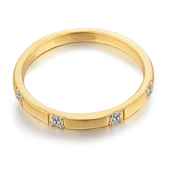 Кръгла Кройката D Цвят VVS1 Яснота Муассанит 18 Карата Жълто Злато Диамантен Годежен Пръстен Муассанит Лабораторно диамантен пръстен за жени