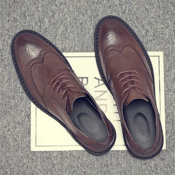 сила на звука ангажимент обкръжен Купи Мъжки Оксфорд ръчно изработени обувки, вырезанная от естествена кожа, мъжки  обувки, с акцент в стил "Броги", Класически бизнес официалните обувки за  мъже ~ Мъжки обувки | www.bps1racing.co.uk